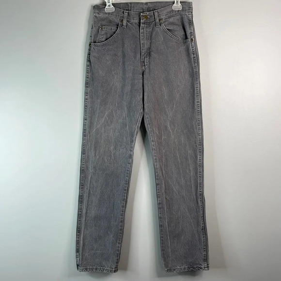 VINTAGE WRANGLER Grey Wash High Waisted Straight Leg Jeans Denim 5 pocket 30 - Picture 10 of 10